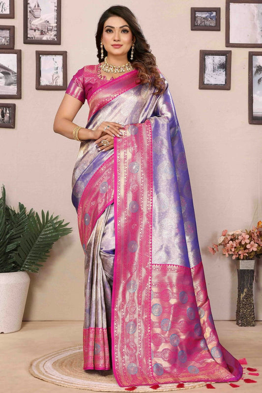 Lavender Banarasi Tissue Silk Traditional Saree NCSD11110806
