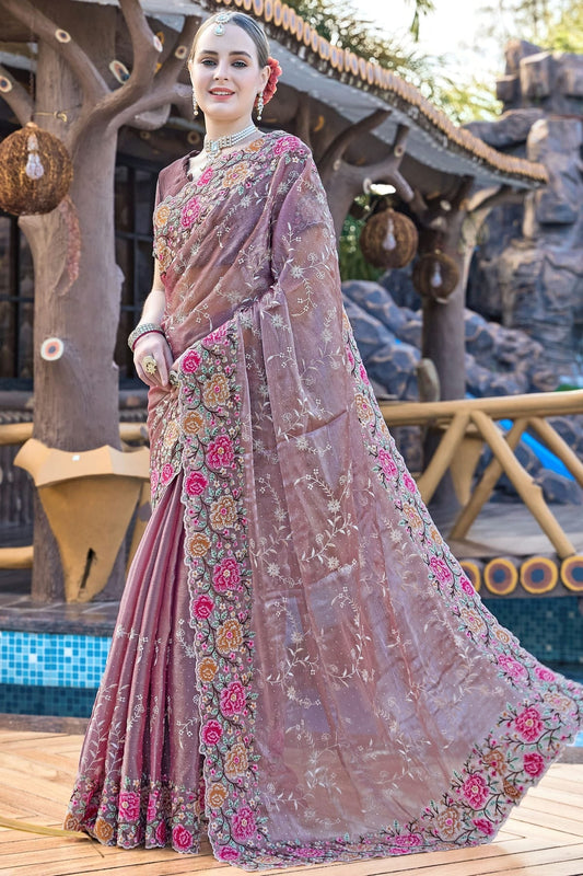 Lavender Burberry Silk Designer Saree NCSD11210250