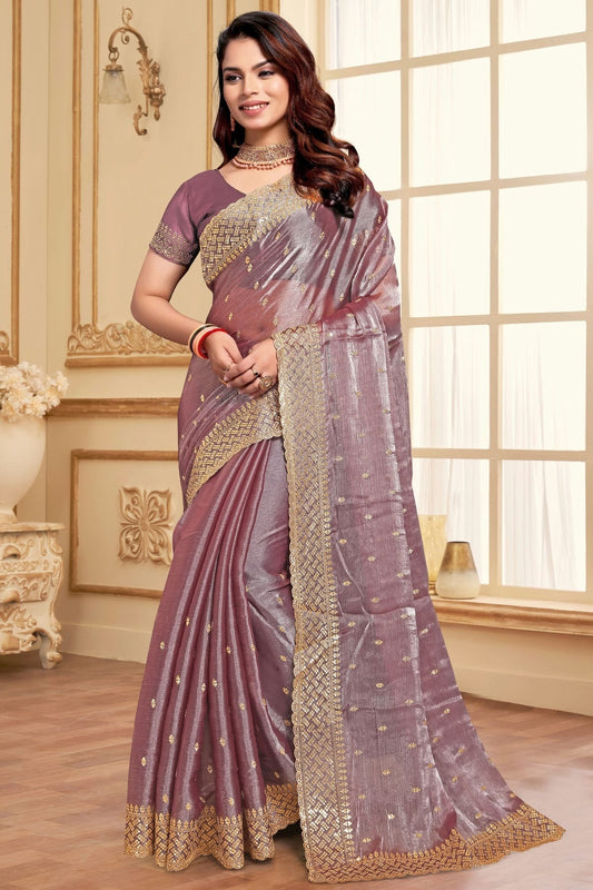 Lavender Burberry Silk Designer Saree NCSD11210256