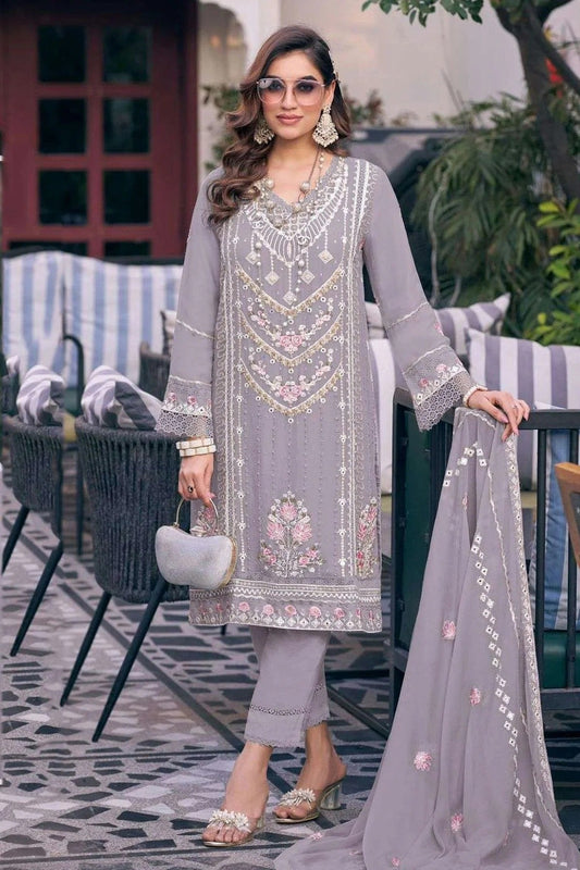 Lavender Faux Georgette Pakistani Suit NCSM11410548