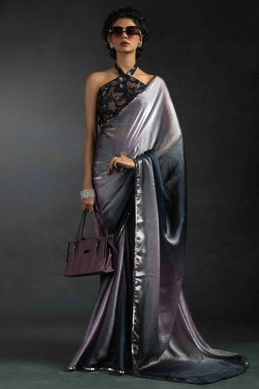 Lavender Fendi Satin Silk Ready To Wear Saree NCSD11210120
