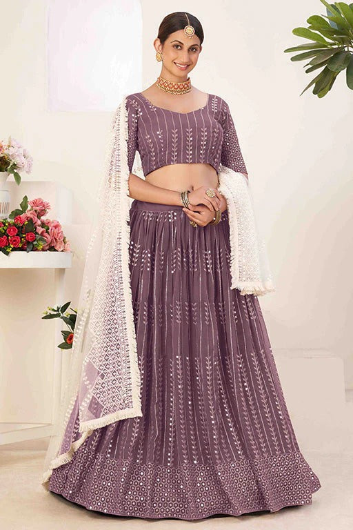 Lavender Georgette Designer Lehenga Choli NCLC12410099