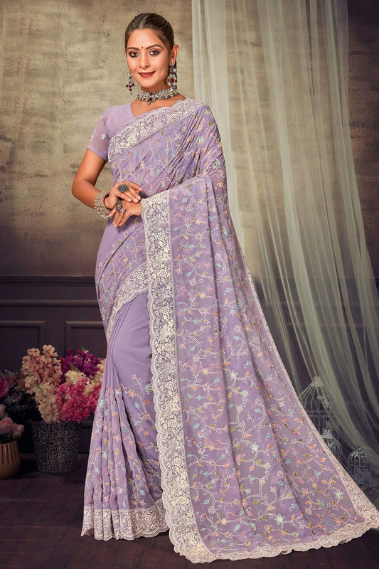 Lavender Georgette Designer Saree NCLC11210316