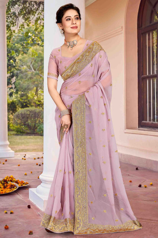 Lavender Georgette Designer Saree NCSD11210904