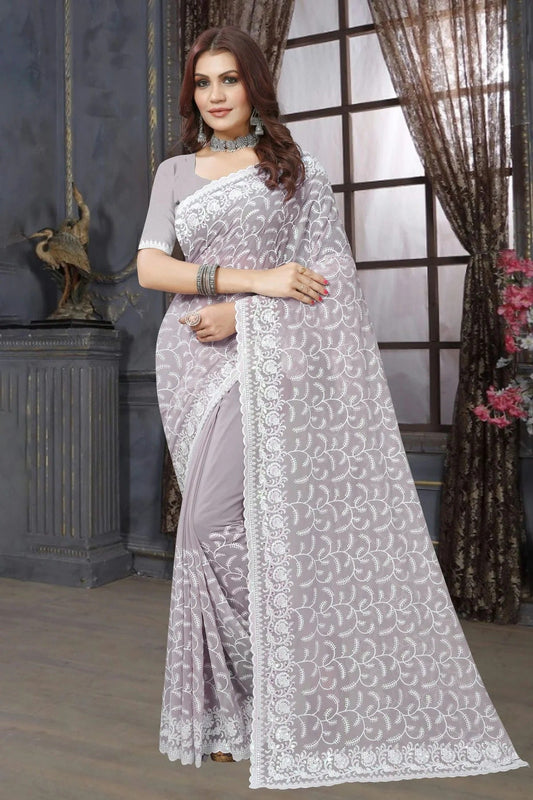 Lavender Georgette Saree NCSD10910279
