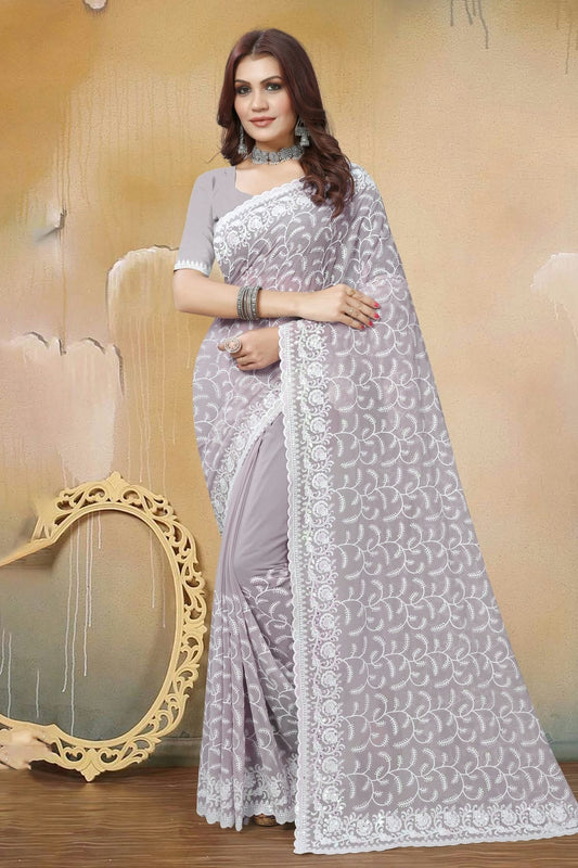 Lavender Georgette Saree NCSD10910308