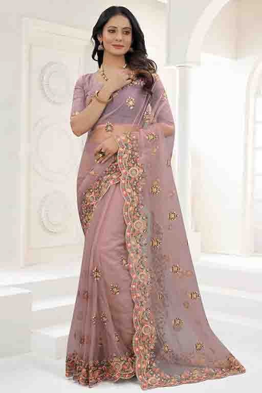 Lavender Net Designer Saree NCSD10910737