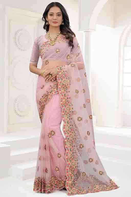 Lavender Net Designer Saree NCSD10910739