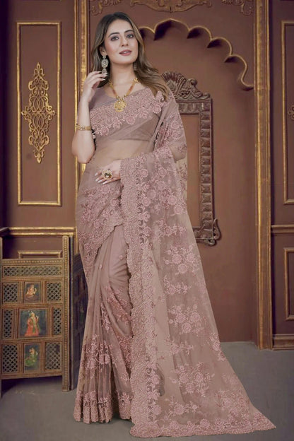 Lavender Net Saree NCSD10910312