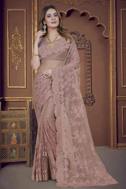 Lavender Net Saree NCSD10910312