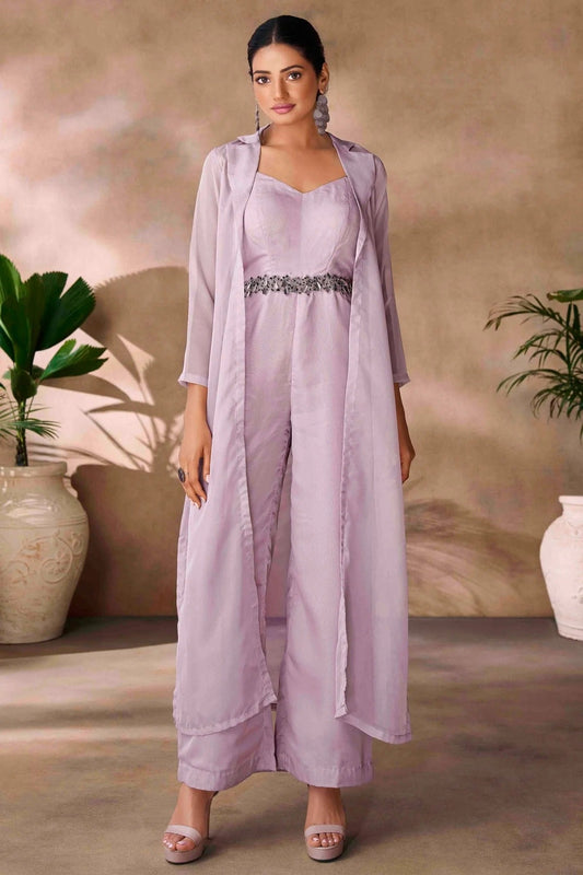 Lavender Organza Co-Ord Set NCTP10810118