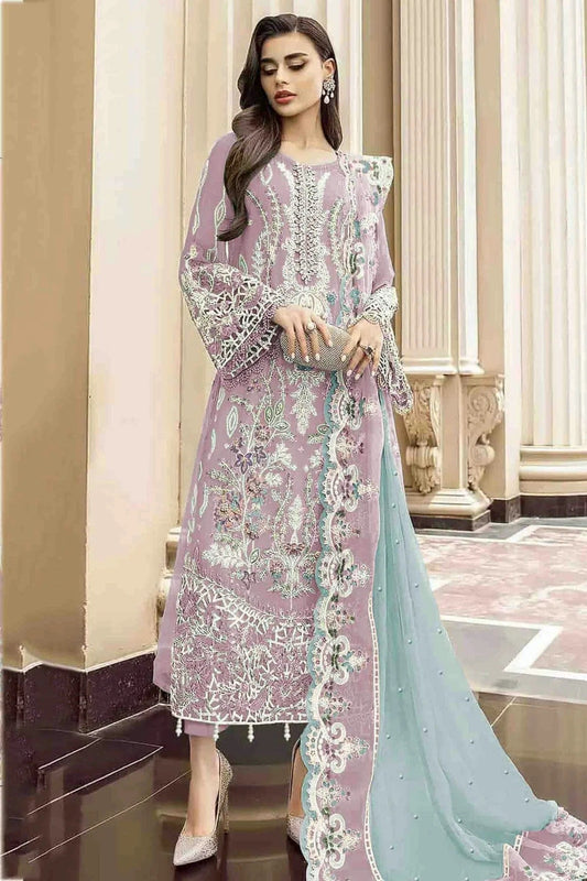 Lavender Organza Pakistani Suit NCSM11410239