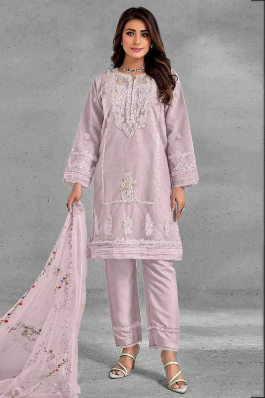 Lavender Organza Pakistani Suit NCSM11410244