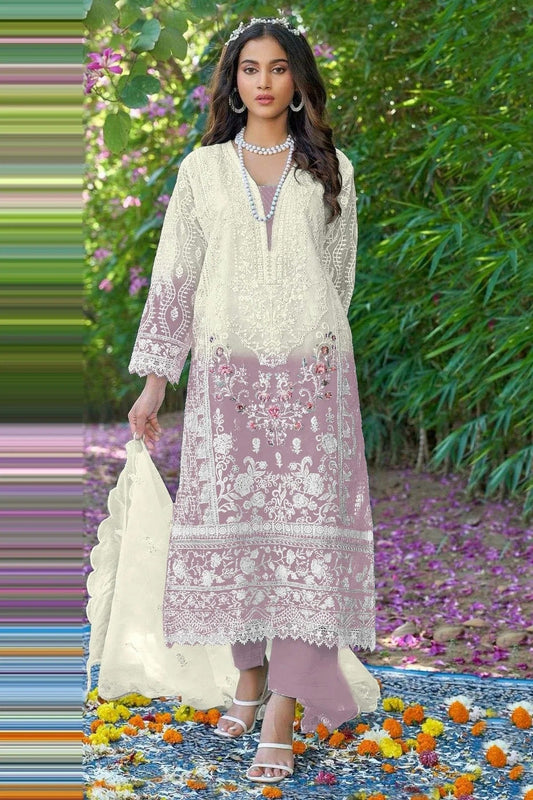 Lavender Organza Pakistani Suit NCSM11410576