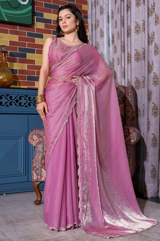 Lavender Silk Designer Saree NCSD11210187