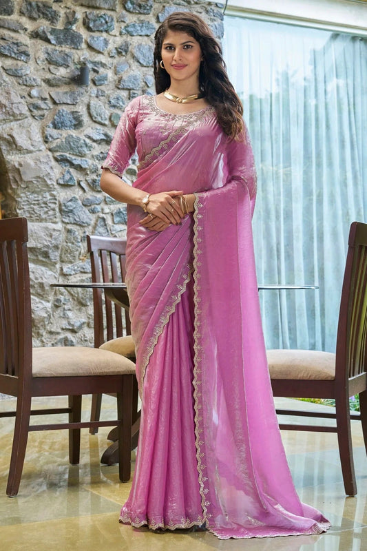 Lavender Silk Designer Saree NCSD11210220