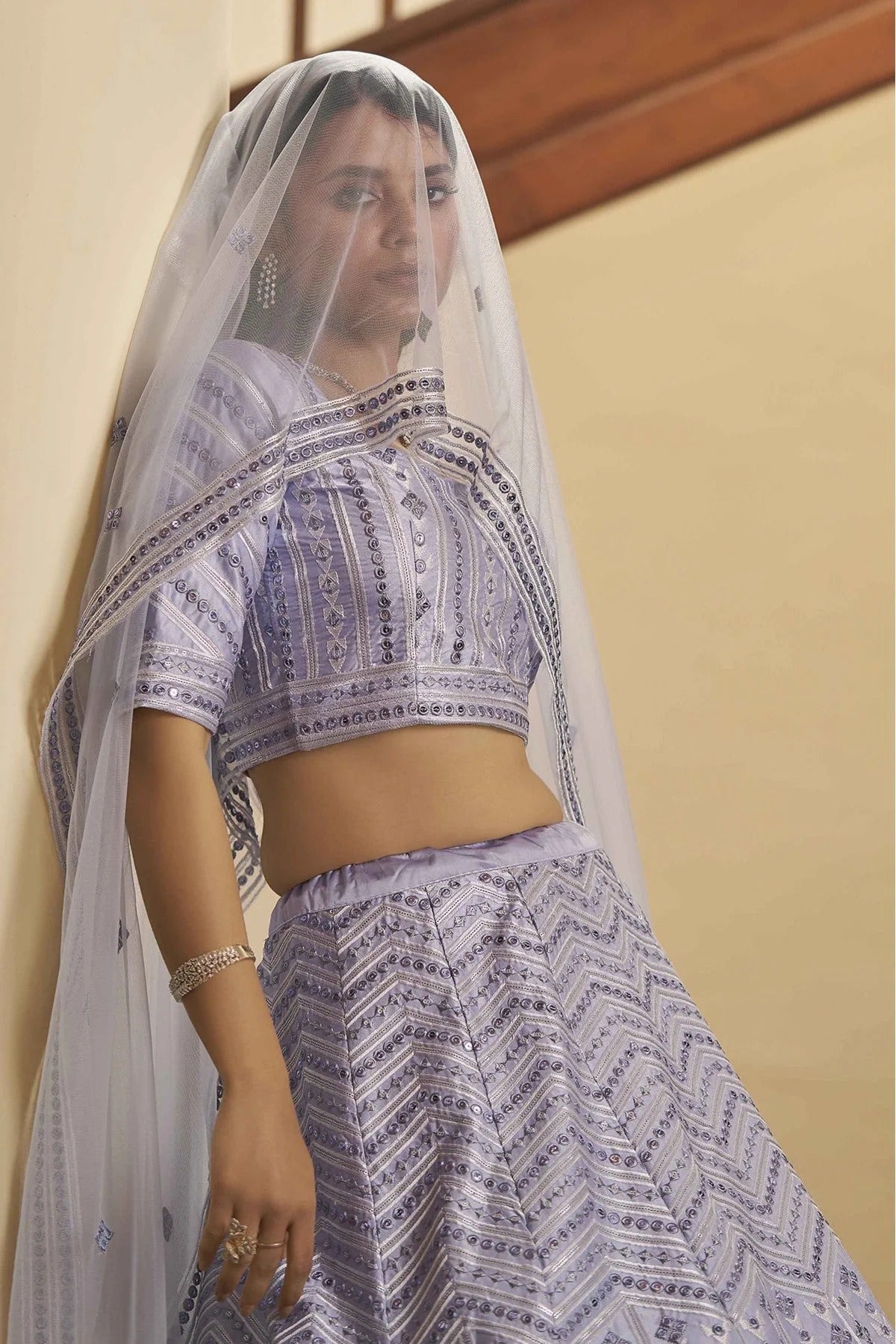 Lavender Silk Embroidery Lehenga Choli NCLC11510150