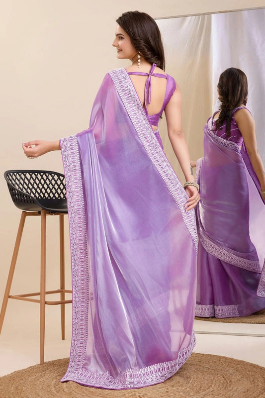 Lavender Silk Saree NCSD11112493