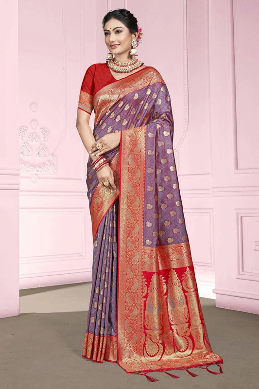 Lavender Silk Traditional Saree NCSD11010413