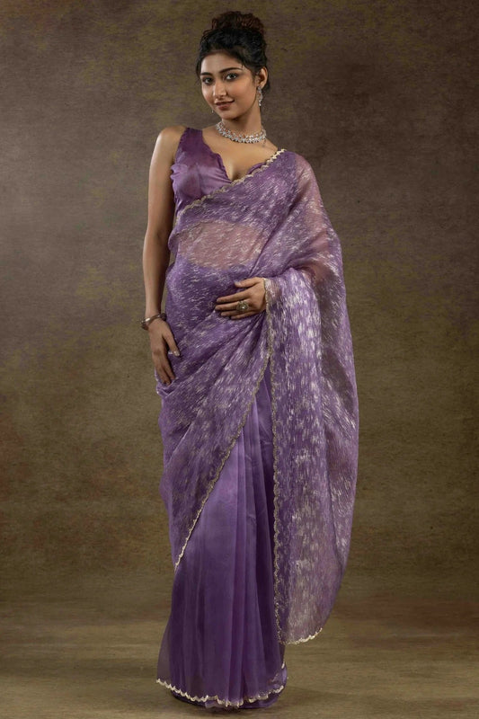 Lavender Tissue Silk Ready To Wear Saree NCSD11210118