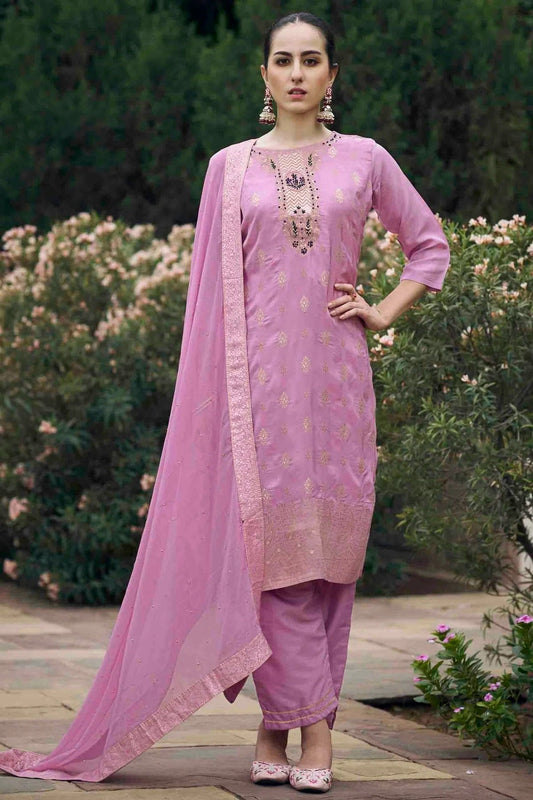 Lavender Viscose Rayon Woven Pant Style Suit NCSS11110380