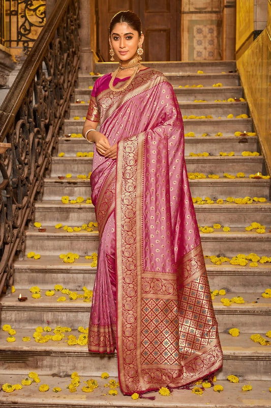 Lavender Woven Banarasi Silk Saree NCSD11010533