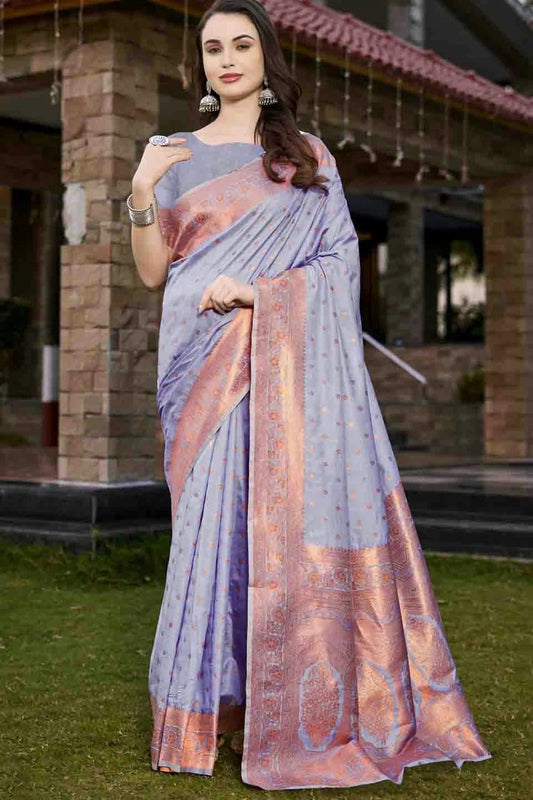 Lavender Woven Silk Traditional Saree NCSD11010148