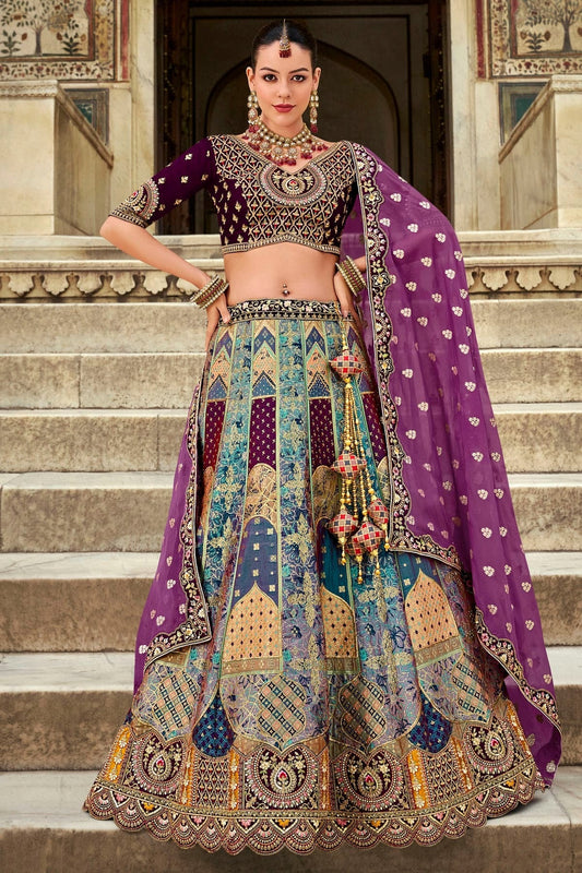 Light Blue Banarasi Silk Bridal Lehenga Choli NCLC12910148