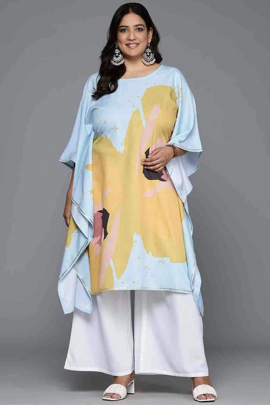 Light Blue Poly Crepe Stitched Top and Bottom  NCSS11110216