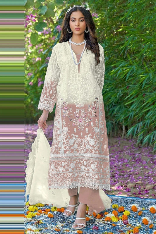 Light Brown Organza Pakistani Suit NCSM11410578