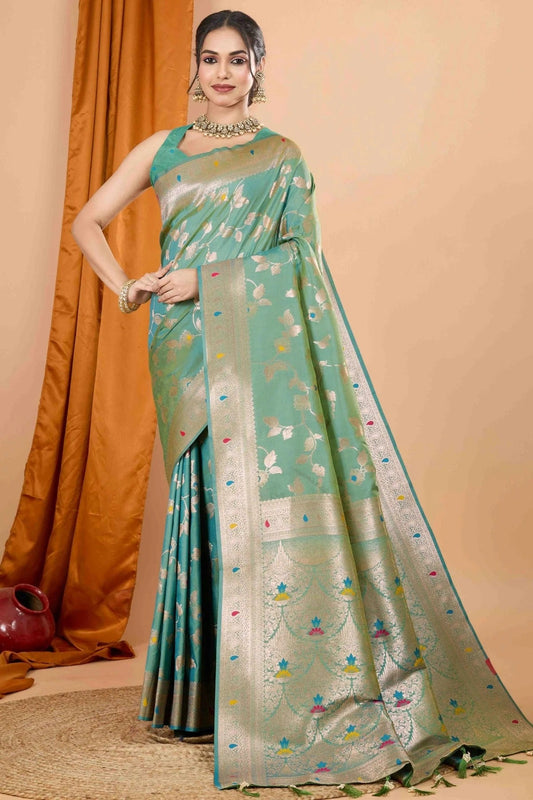 Light Green Banarasi Silk Woven Traditional Saree NCSD11110460