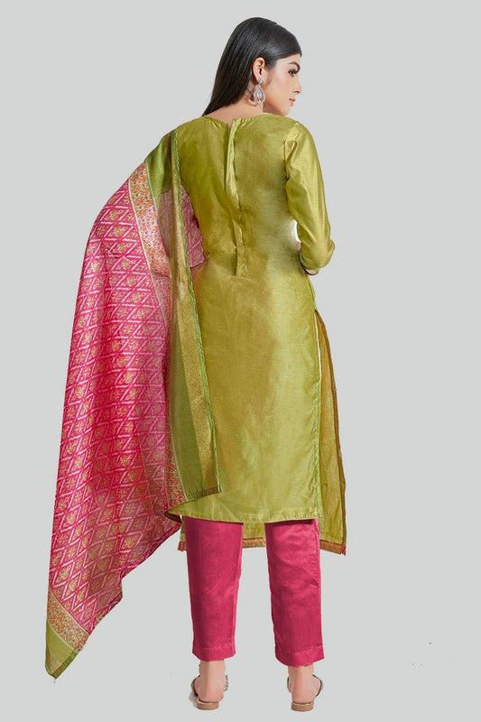 Light Green Chanderi Silk Pant Style Suit NCSM11112388