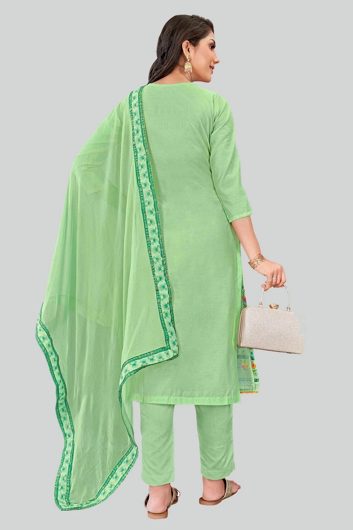 Light Green Chanderi Silk Pant Style Suit NCSM11112402