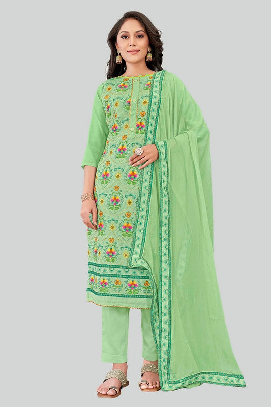 Light Green Chanderi Silk Pant Style Suit NCSM11112402