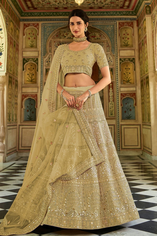 Light Green Embroidery Organza Lehenga Choli NCLD10810241