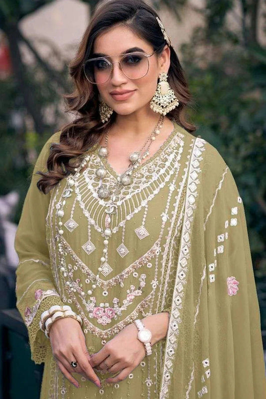 Light Green Faux Georgette Pakistani Suit NCSM11410545