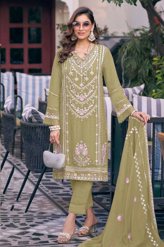 Light Green Faux Georgette Pakistani Suit NCSM11410545