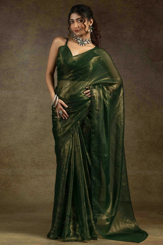 Light Green Fendi Satin Ready To Wear Saree NCSD11210144