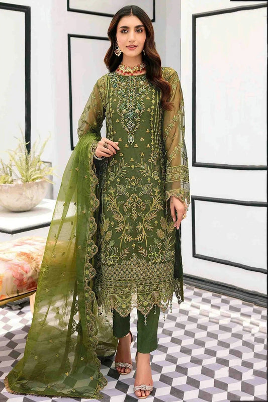 Light Green Organza Pakistani Suit NCSM11410222