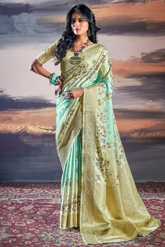 Light Green Satin Traditional Saree NCSD12910099