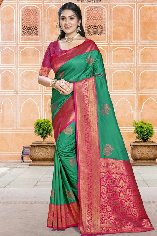 Light Green Silk Woven Traditional Saree NCSD11010227