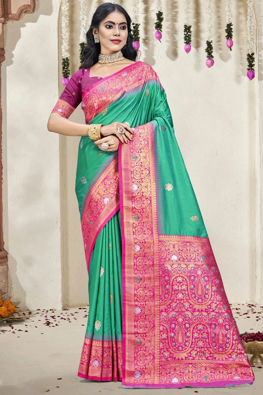 Light Green Silk Woven Traditional Saree NCSD11010300