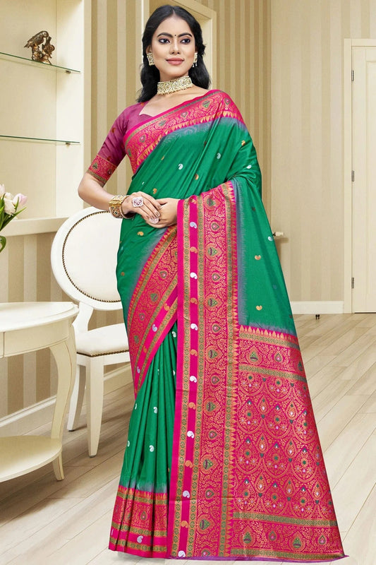 Light Green Silk Woven Traditional Saree NCSD11010310