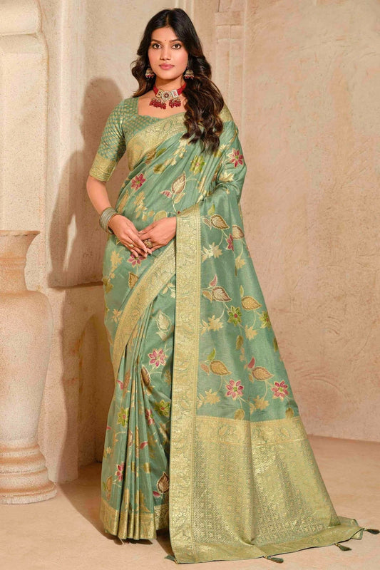 Light Green Silk Zari Traditional Saree NCSD11110434