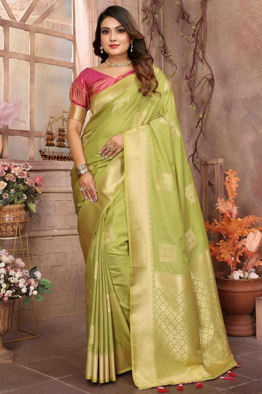 Light Green Soft Silk Traditional Saree NCSD11110798