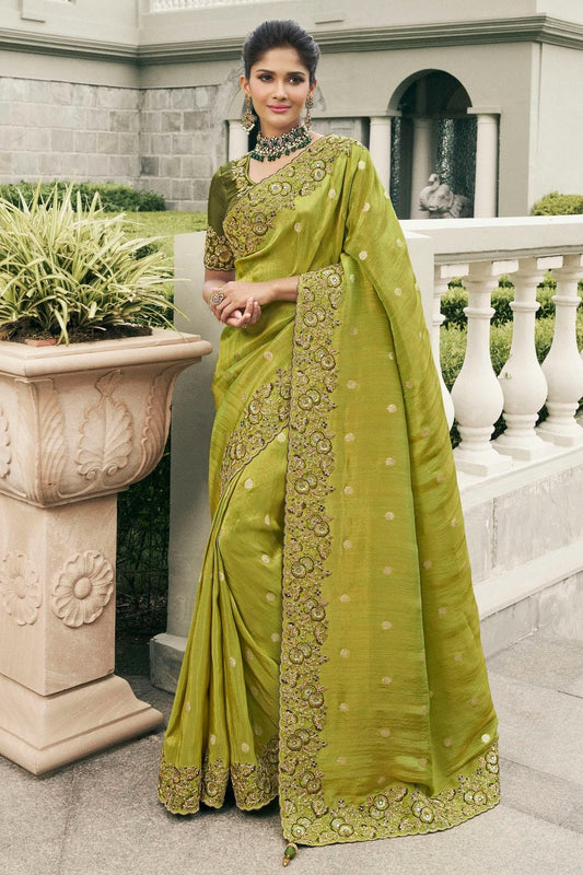 Light Green Tissue Silk Designer Saree NCSD12910103