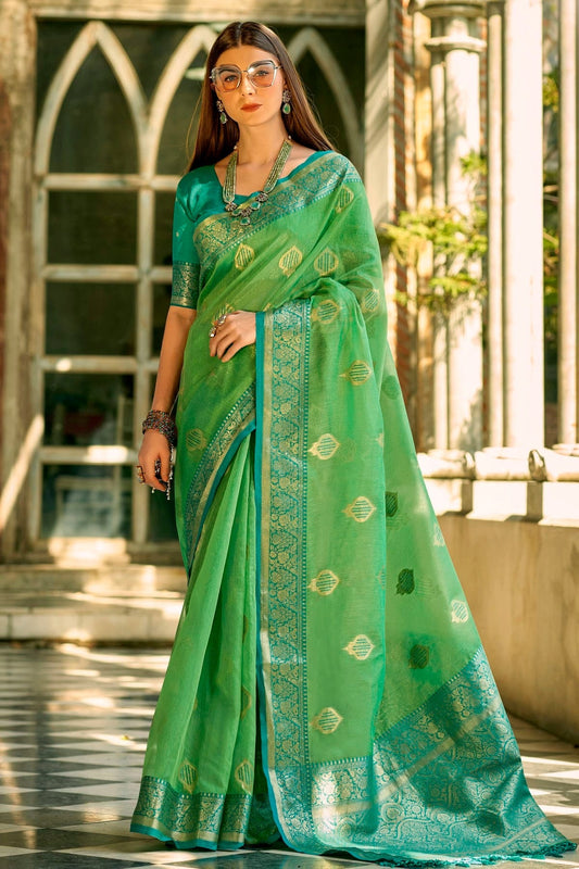 Light Green Tissue Silk Saree NCSD11112474