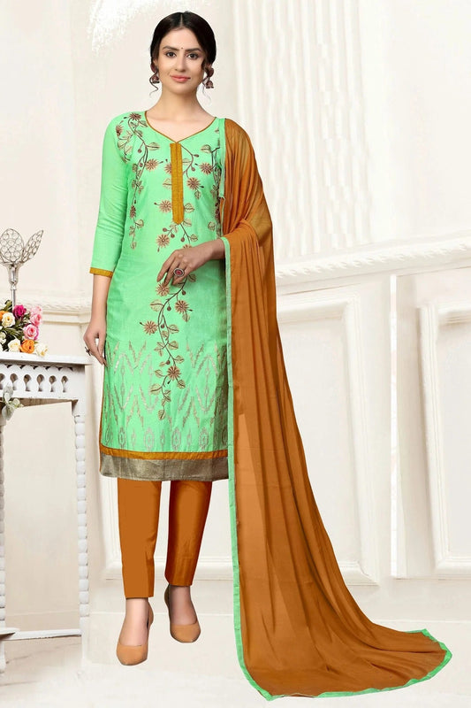 Light Green Unstitched Glass Cotton Straight Suit NCUS11610388