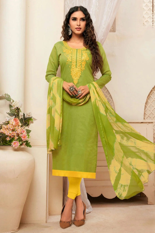 Light Green Unstitched Modal Silk Straight Suit NCUS11610238