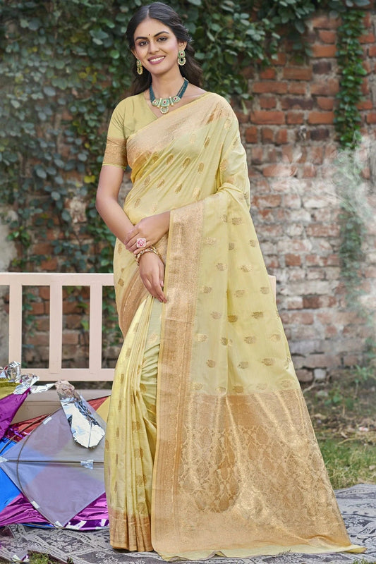 Light Green Woven Silk Traditional Saree NCSD11010172